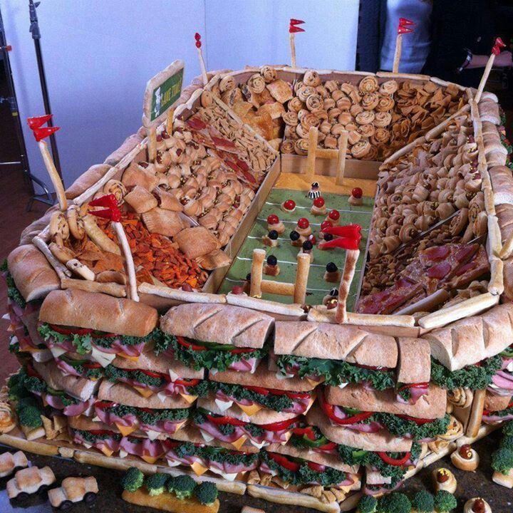 Ultimate snack and sandwich football stadium